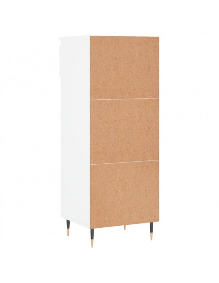 Scarpiera Bianco Lucido 40x36x105 cm in Legno Multistrato