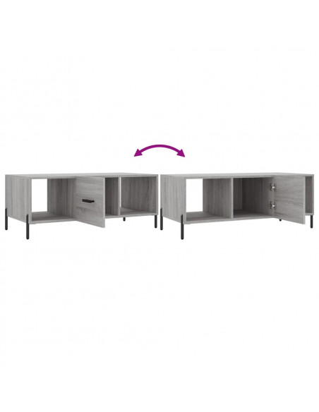 Tavolino da Salotto Grigio Sonoma 102x50x40cm Legno Multistrato
