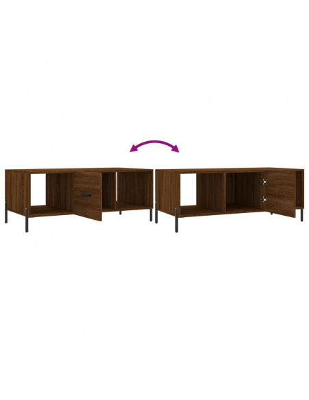 Tavolino Salotto Rovere Marrone 102x50x40 cm Legno Multistrato