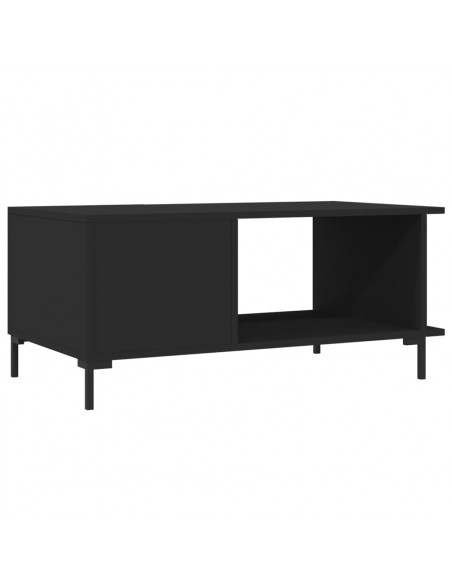 Tavolino da Salotto Nero 90x50x40 cm in Legno Multistrato