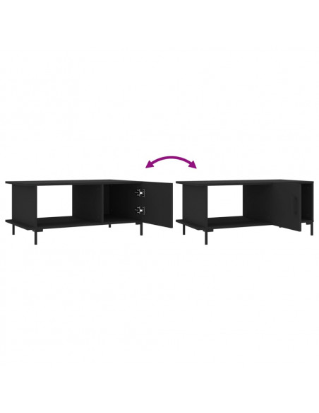 Tavolino da Salotto Nero 90x50x40 cm in Legno Multistrato