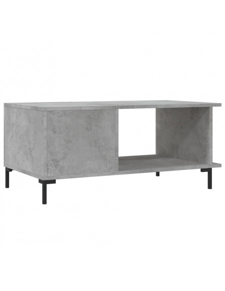 Tavolino da Salotto Grigio Cemento 90x50x40cm Legno Multistrato