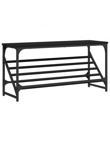 Scarpiera Nera 90x30x45 cm in Legno Multistrato