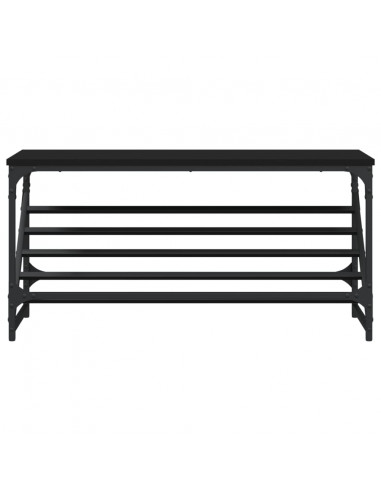 Scarpiera Nera 90x30x45 cm in Legno Multistrato