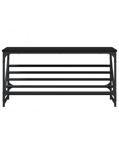 Scarpiera Nera 90x30x45 cm in Legno Multistrato