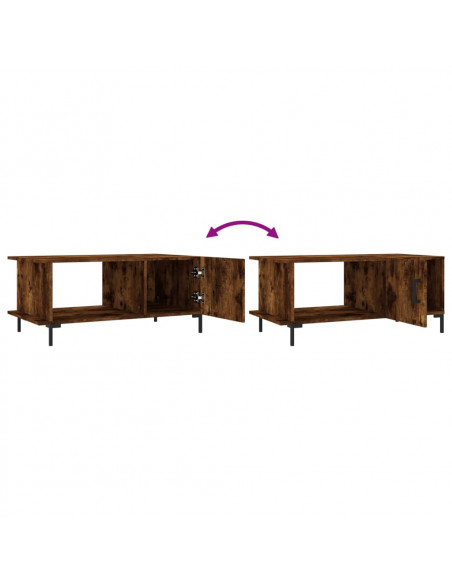 Tavolino da Salotto Rovere Fumo 90x50x40cm in Legno Multistrato