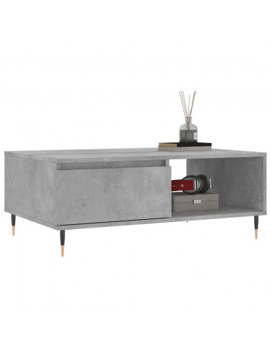 Tavolino da Salotto Grigio Cemento 90x60x35cm Legno Multistrato