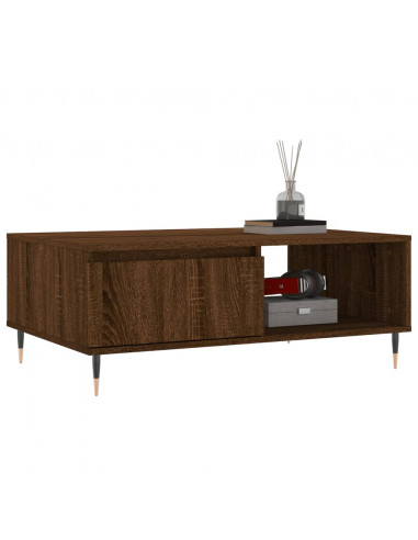 Tavolino da Salotto Rovere Marrone 90x60x35cm Legno Multistrato