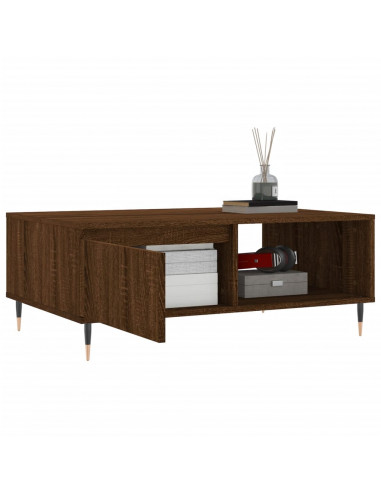 Tavolino da Salotto Rovere Marrone 90x60x35cm Legno Multistrato