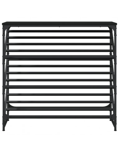Scarpiera Nera 90x30x85 cm in Legno Multistrato
