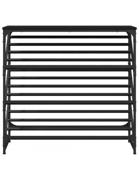 Scarpiera Nera 90x30x85 cm in Legno Multistrato