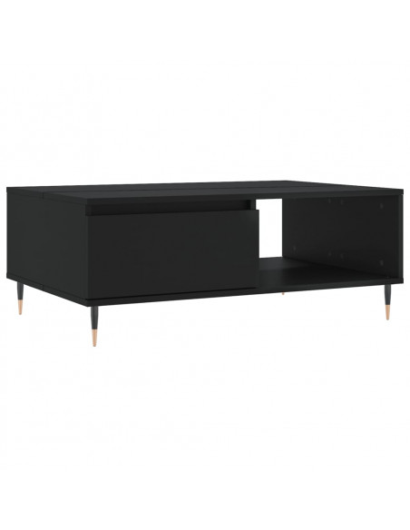 Tavolino da Salotto Nero 90x60x35 cm in Legno Multistrato