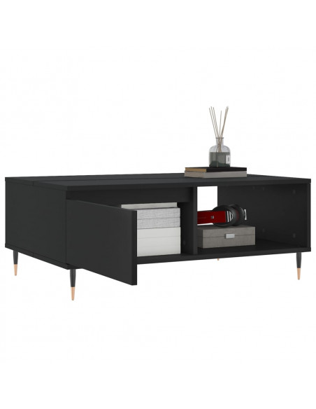 Tavolino da Salotto Nero 90x60x35 cm in Legno Multistrato