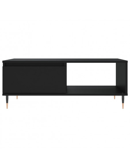Tavolino da Salotto Nero 90x60x35 cm in Legno Multistrato