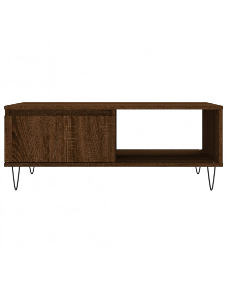 Tavolino da Salotto Rovere Marrone 90x60x35cm Legno Multistrato