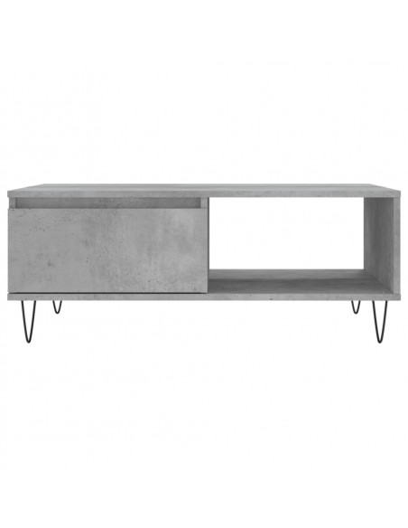Tavolino da Salotto Grigio Cemento 90x60x35cm Legno Multistrato
