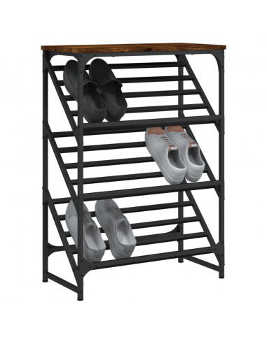 Scarpiera Rovere Fumo 60x30x85 cm in Legno Multistrato