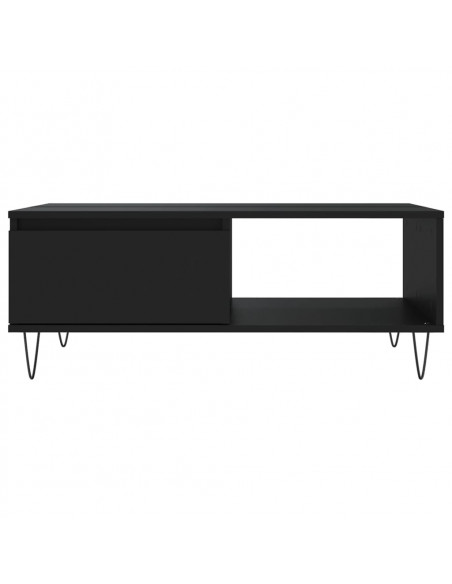 Tavolino da Salotto Nero 90x60x35 cm in Legno Multistrato