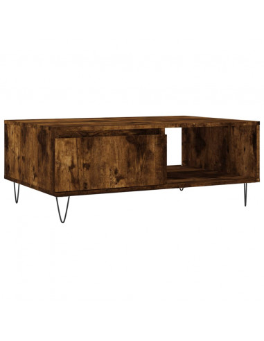 Tavolino da Salotto Rovere Fumo 90x60x35cm in Legno Multistrato
