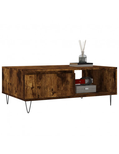 Tavolino da Salotto Rovere Fumo 90x60x35cm in Legno Multistrato