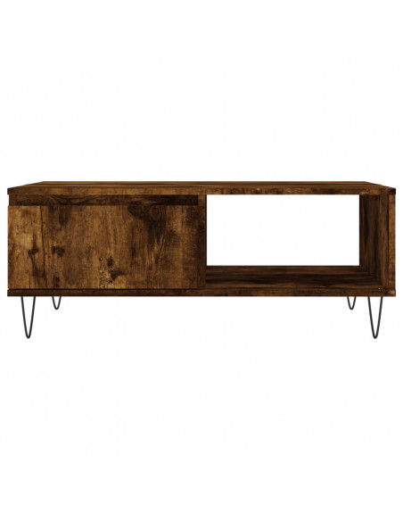 Tavolino da Salotto Rovere Fumo 90x60x35cm in Legno Multistrato
