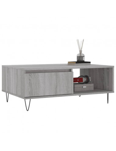 Tavolino da Salotto Grigio Sonoma 90x60x35 cm Legno Multistrato