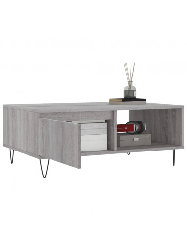 Tavolino da Salotto Grigio Sonoma 90x60x35 cm Legno Multistrato