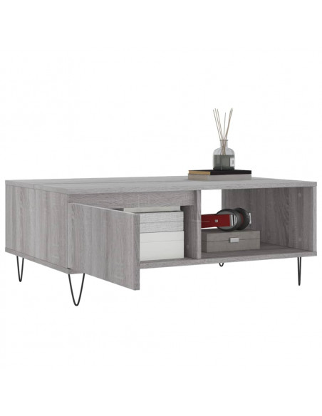 Tavolino da Salotto Grigio Sonoma 90x60x35 cm Legno Multistrato