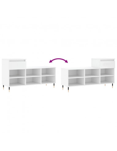 Scarpiera Bianca 102x36x60 cm in Legno Multistrato