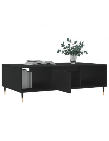 Tavolino da Salotto Nero 104x60x35 cm in Legno Multistrato