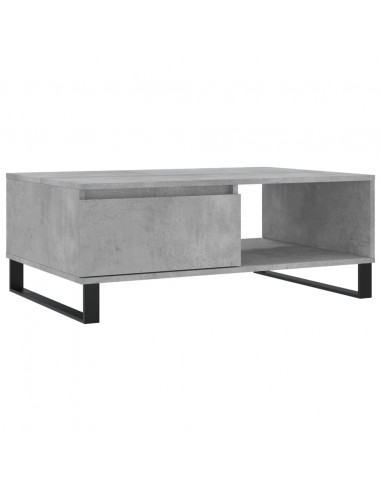 Tavolino da Salotto Grigio Cemento 90x60x35cm Legno Multistrato