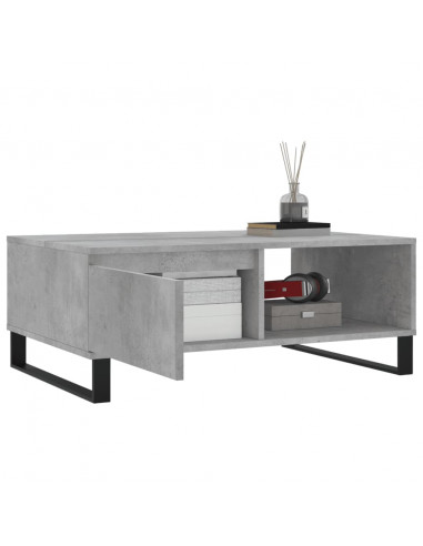 Tavolino da Salotto Grigio Cemento 90x60x35cm Legno Multistrato