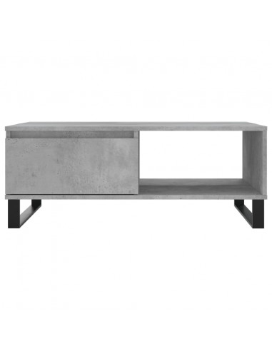 Tavolino da Salotto Grigio Cemento 90x60x35cm Legno Multistrato