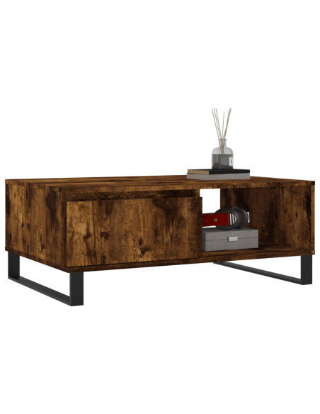 Tavolino da Salotto Rovere Fumo 90x60x35cm in Legno Multistrato