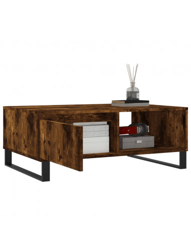 Tavolino da Salotto Rovere Fumo 90x60x35cm in Legno Multistrato
