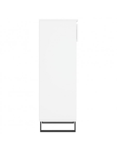 Scarpiera Bianco Lucido 40x36x105 cm in Legno Multistrato