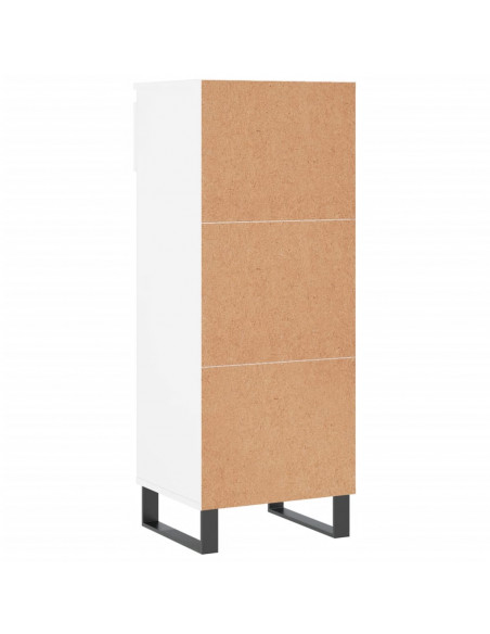 Scarpiera Bianco Lucido 40x36x105 cm in Legno Multistrato