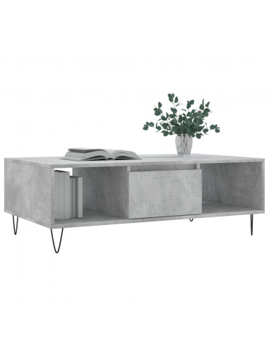 Tavolino Salotto Grigio Cemento 104x60x35 cm Legno Multistrato