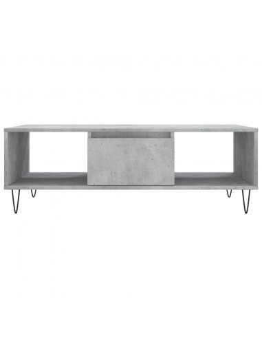 Tavolino Salotto Grigio Cemento 104x60x35 cm Legno Multistrato