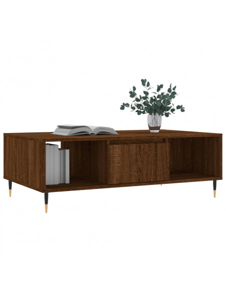 Tavolino Salotto Rovere Marrone 104x60x35 cm Legno Multistrato