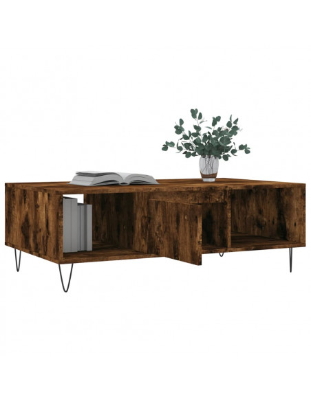 Tavolino da Salotto Rovere Fumo 104x60x35 cm Legno Multistrato