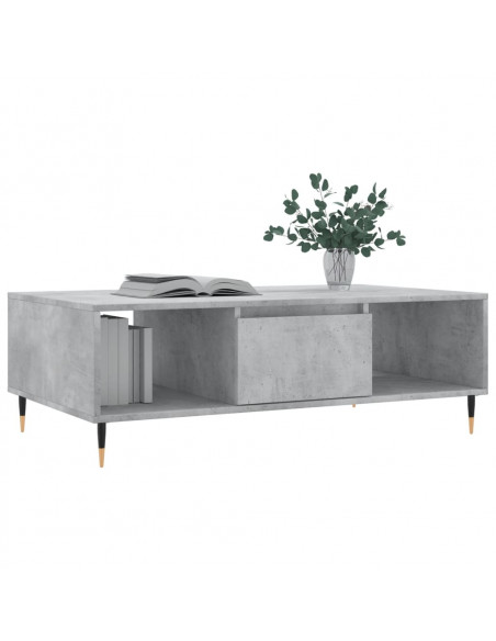 Tavolino Salotto Grigio Cemento 104x60x35 cm Legno Multistrato