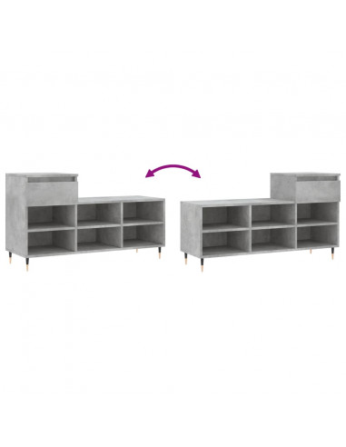 Scarpiera Grigio Cemento 102x36x60 cm in Legno Multistrato