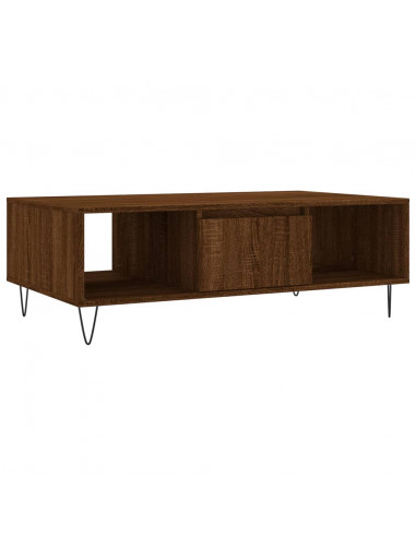 Tavolino Salotto Rovere Marrone 104x60x35 cm Legno Multistrato