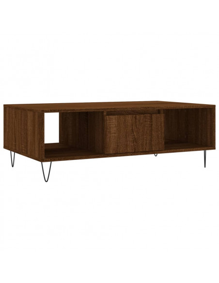 Tavolino Salotto Rovere Marrone 104x60x35 cm Legno Multistrato