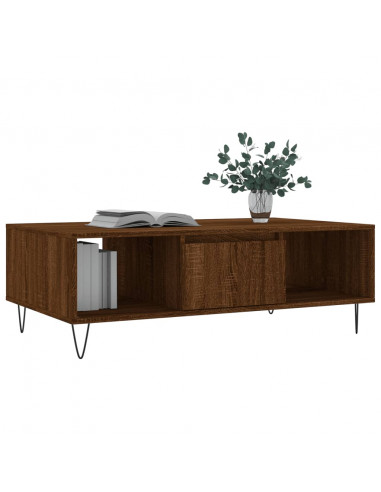 Tavolino Salotto Rovere Marrone 104x60x35 cm Legno Multistrato