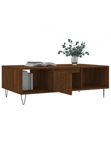 Tavolino Salotto Rovere Marrone 104x60x35 cm Legno Multistrato