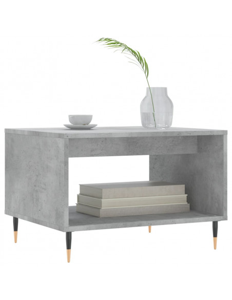 Tavolino da Salotto Grigio Cemento 60x50x40cm Legno Multistrato