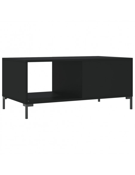 Tavolino da Salotto Nero 90x50x40 cm in Legno Multistrato