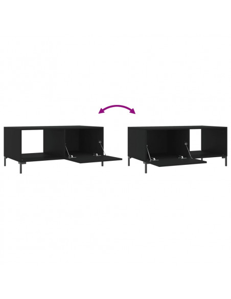 Tavolino da Salotto Nero 90x50x40 cm in Legno Multistrato